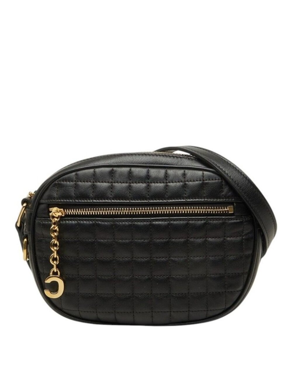 Celine C Charm Small Camera Bag Crossbody Black Leather